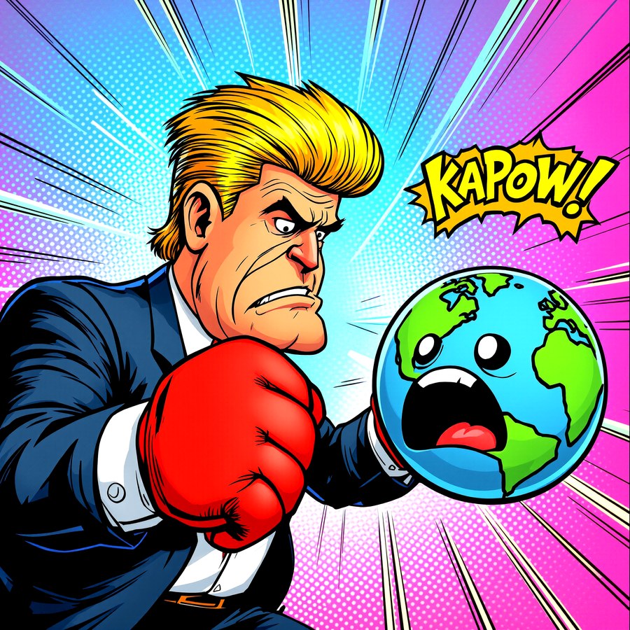 Cartoon globe character